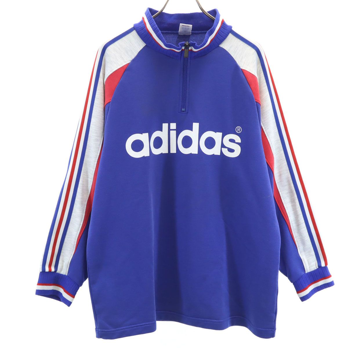 adidas 80s 長袖 ハーフジップ スウェット