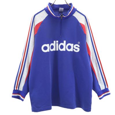 adidas 80s 長袖 ハーフジップ スウェット