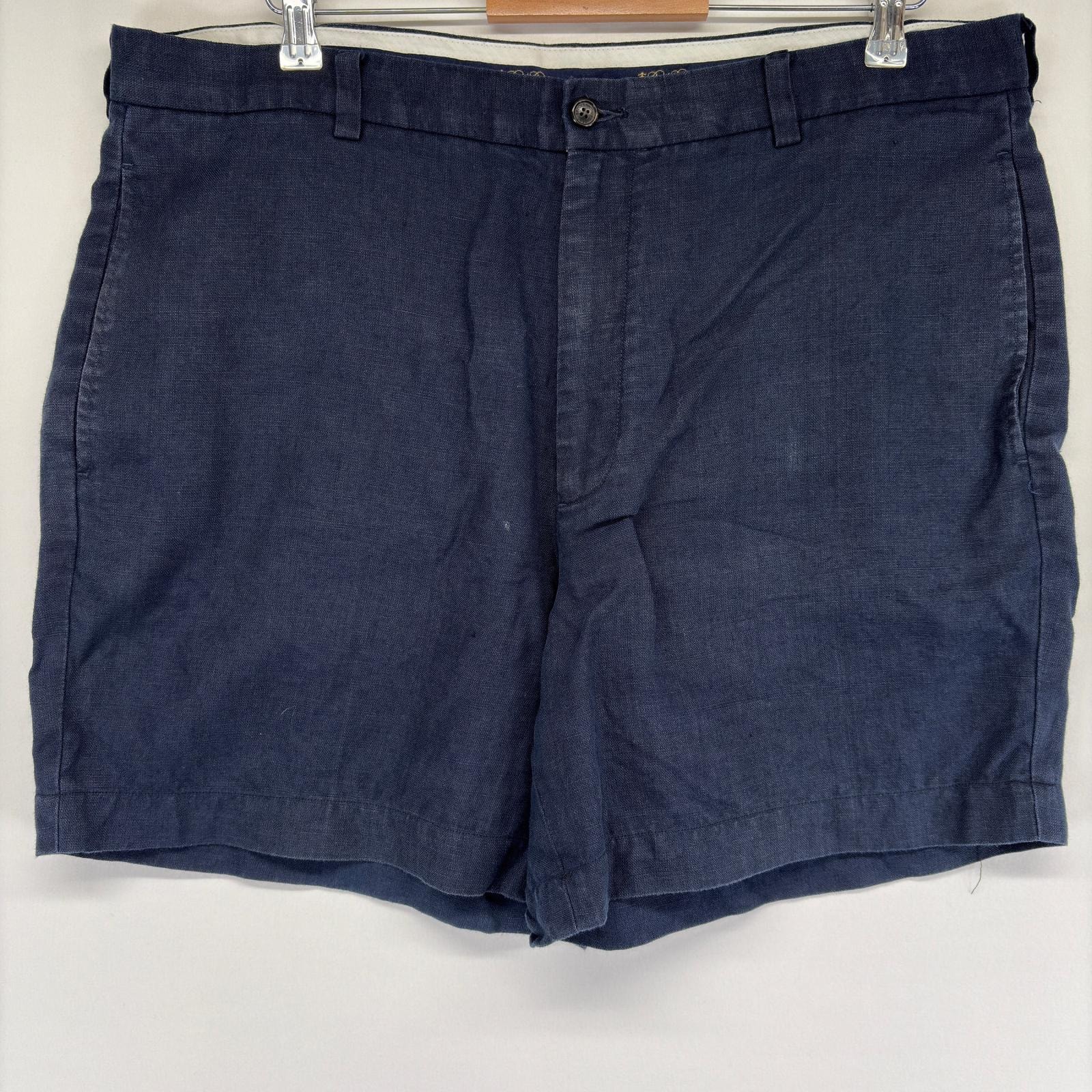古着 ブルックスブラザーズ Brooks Brothers パンツ リネン ハーフパンツ ショートパンツ w38  ネイビー メンズ