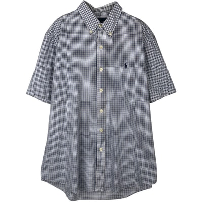 古着 ラルフローレン Ralph Lauren CUSTOM FIT 半袖 ボタンダウン チェックシャツ メンズL相当/rab182115