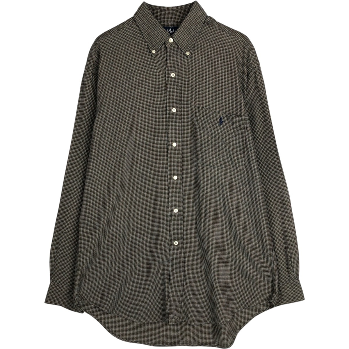 古着 ラルフローレン Ralph Lauren BLAIRE 長袖 ボタンダウンチェックシャツ メンズM相当/eaa629094