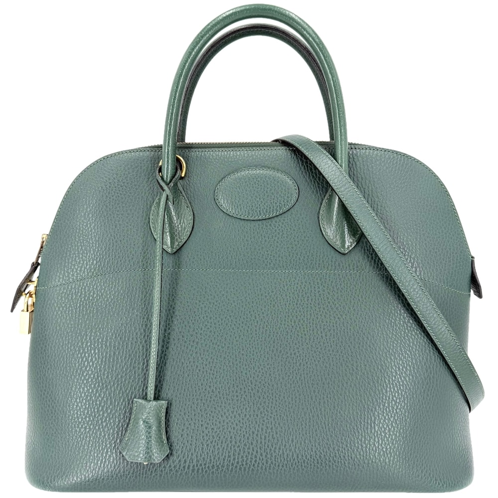 HERMES エルメス 2WAY ボリード35 ハンドバッグ ショルダーバッグ 肩掛け 斜め掛け ○W刻印 レザー    グリーン 緑 ゴールド金具 レディース 1993年【中古品】