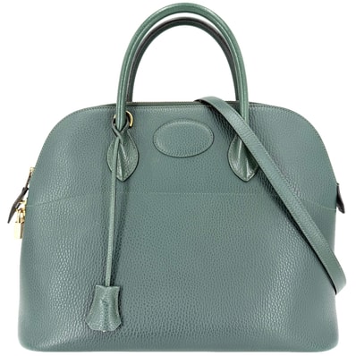 HERMES エルメス 2WAY ボリード35 ハンドバッグ ショルダーバッグ 肩掛け 斜め掛け ○W刻印 レザー グリーン 緑 ゴールド金具 レディース 1993年【中古品】