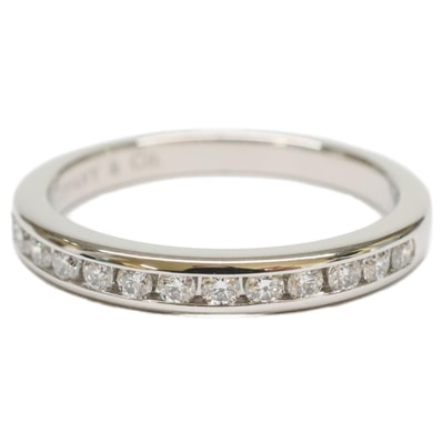 ティファニー 仕上げ済み Pt950 チャネルセッティング ハーフダイヤモンド エタニティ