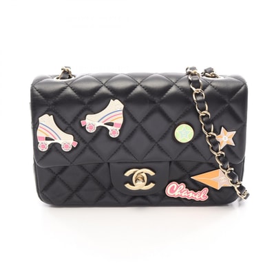 シャネル CHANEL ミニマトラッセ20 クルーズコレクション ショルダーバッグ バッグ ラムスキン(羊革) レディース ブラック系 【中古】