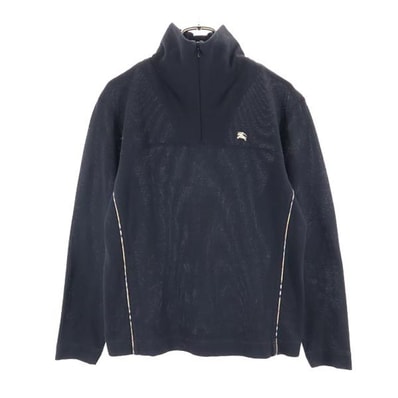 BURBERRY GOLF バーバリーゴルフ 日本製 三陽商会 ゴルフ 長袖 ハーフジップ ウェア M ブラック系