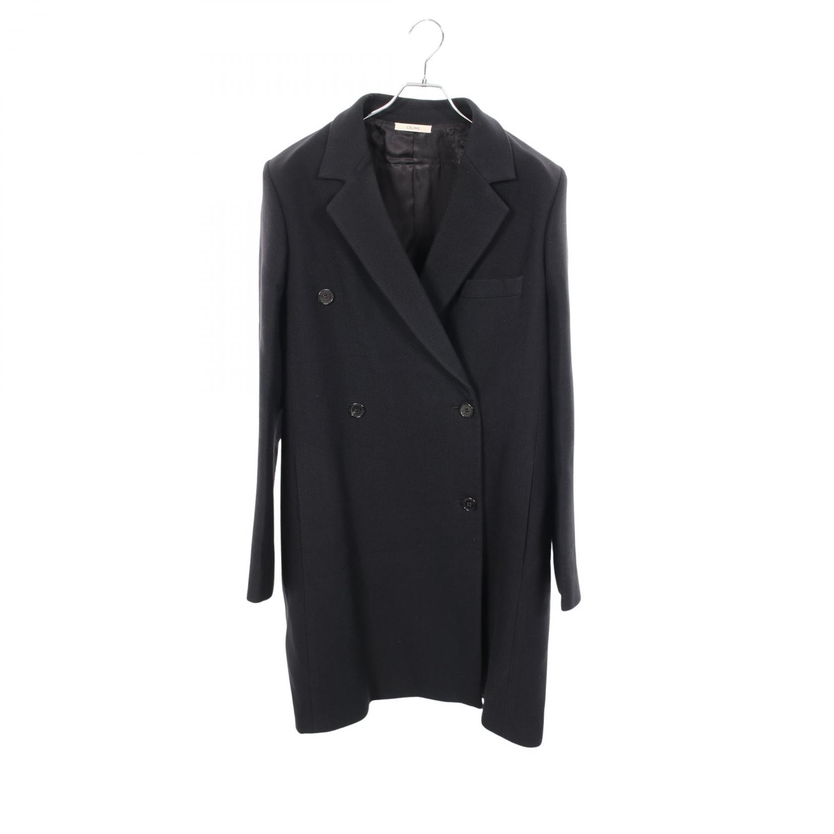 セリーヌ CELINE フィービー期 タブルクロンビー 衣料品 アウター ウール レディース ブラック系 【中古】