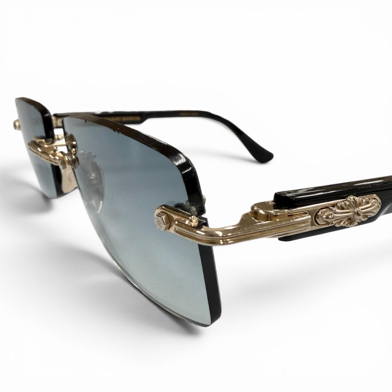 Chrome Hearts DEEP II Rimless Sunglasses "Black/Gold"