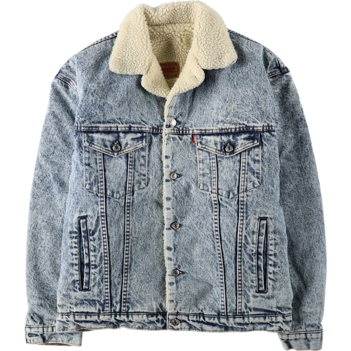 古着 リーバイス Levi's 70608-0717 中綿入り ケミカルウォッシュ デニムボアジャケット スペイン製 メンズL相当/eaa675573