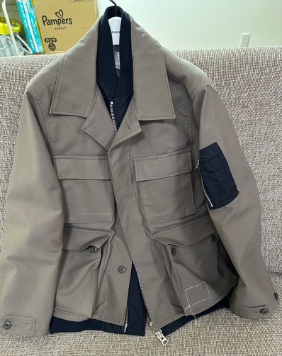 WTAPS x sacai Cotton Back Satin Jacket 02 / Jacket / Cotton Back Satin "Beige"