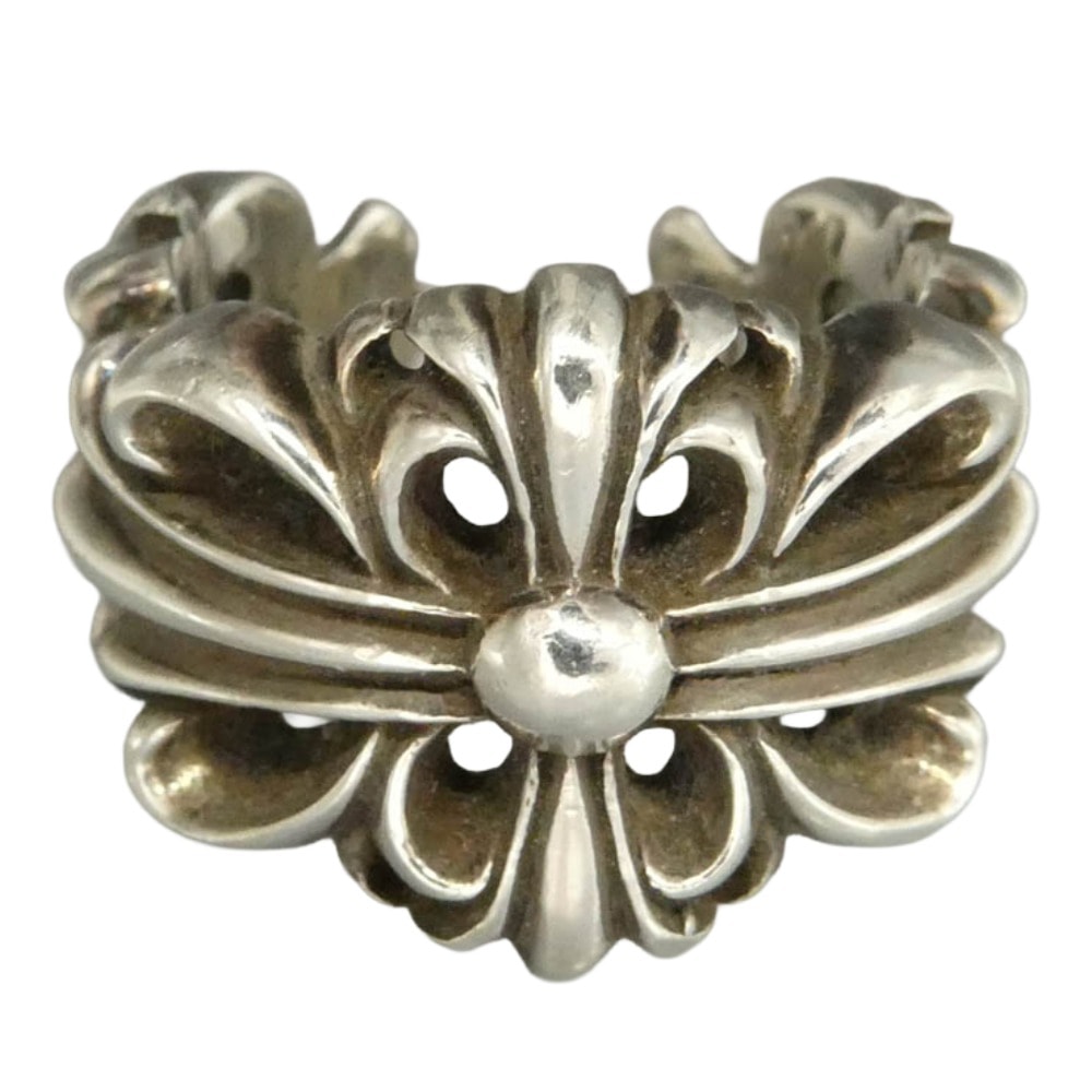 CHROME HEARTS クロムハーツ(原本無) DBL FLRL CRS ダブル フローラル クロス リング シルバー系 14号【中古】
