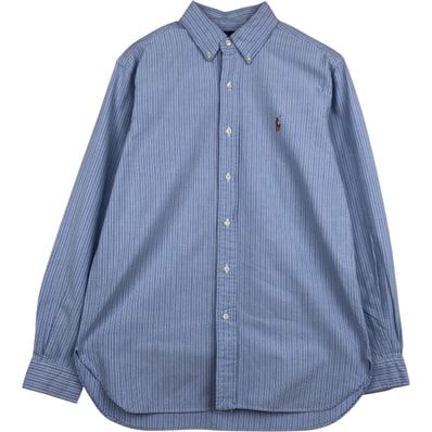 古着 ラルフローレン Ralph Lauren CLASSIC FIT マルチストライプ 長袖 ボタンダウンストライプシャツ メンズM相当/eaa495526