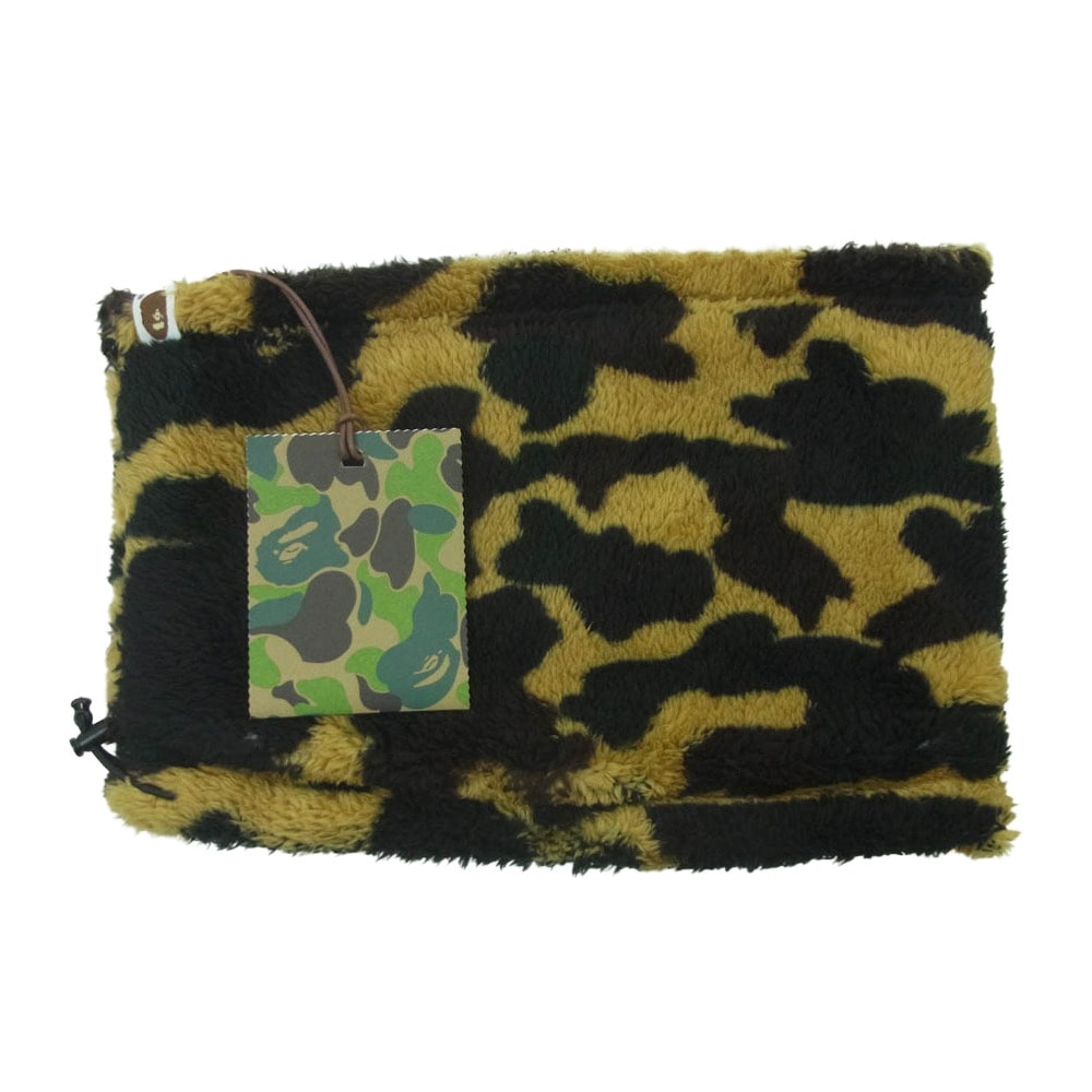 A BATHING APE アベイシングエイプ 1ST CAMO BOA NECK WARMER ファーストカモ ボア ネック ウォーマー ブラック系 ブラウン系 F【新古品】【未使用】【中古】