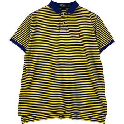 古着 ラルフローレン Ralph Lauren POLO by Ralph Lauren CUSTOM FIT 半袖 ボーダー ポロシャツ メンズL相当/eaa622648