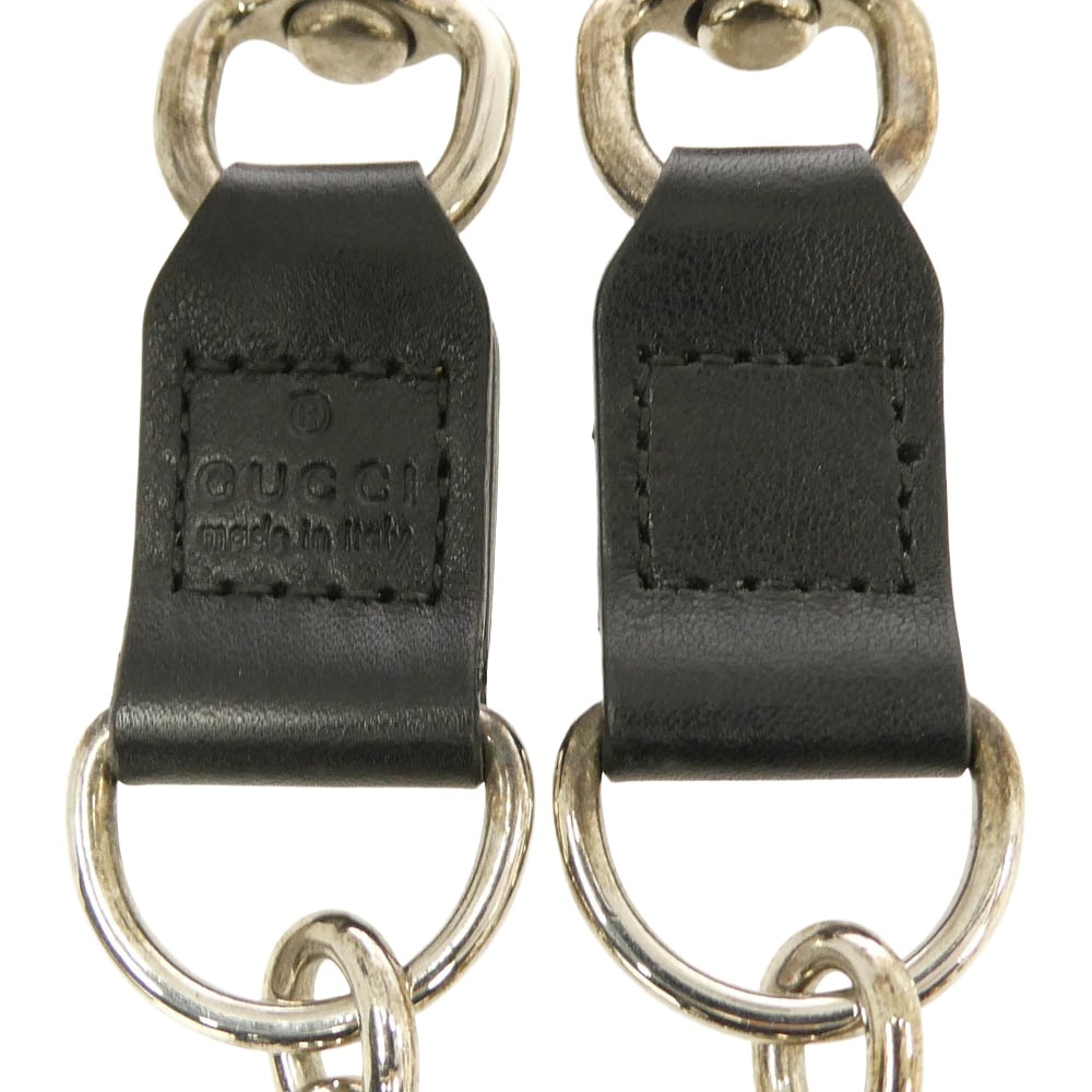 D (傷や汚れあり)】GUCCI グッチ レザーコンビ 2クリップ ウォレット