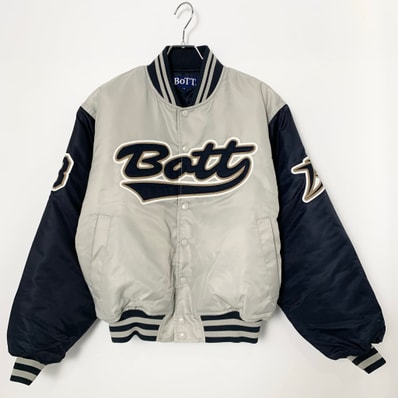 BoTT Nylon Varsity Jacket GREY×NAVY
