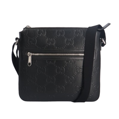 グッチ GGエンボス ショルダーバッグ レザー 406410 メンズ GUCCI 中古