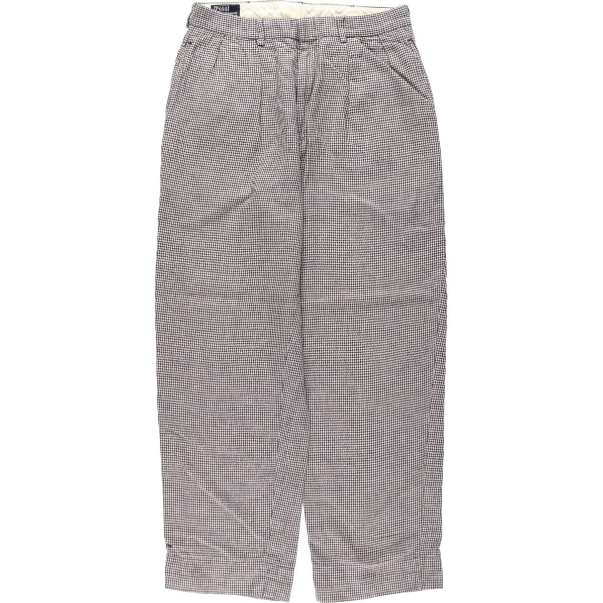 古着 90年代 ラルフローレン Ralph Lauren POLO by Ralph Lauren 千鳥格子柄 ツータック スラックスパンツ USA製 メンズw31相当 ヴィンテージ/eaa620138