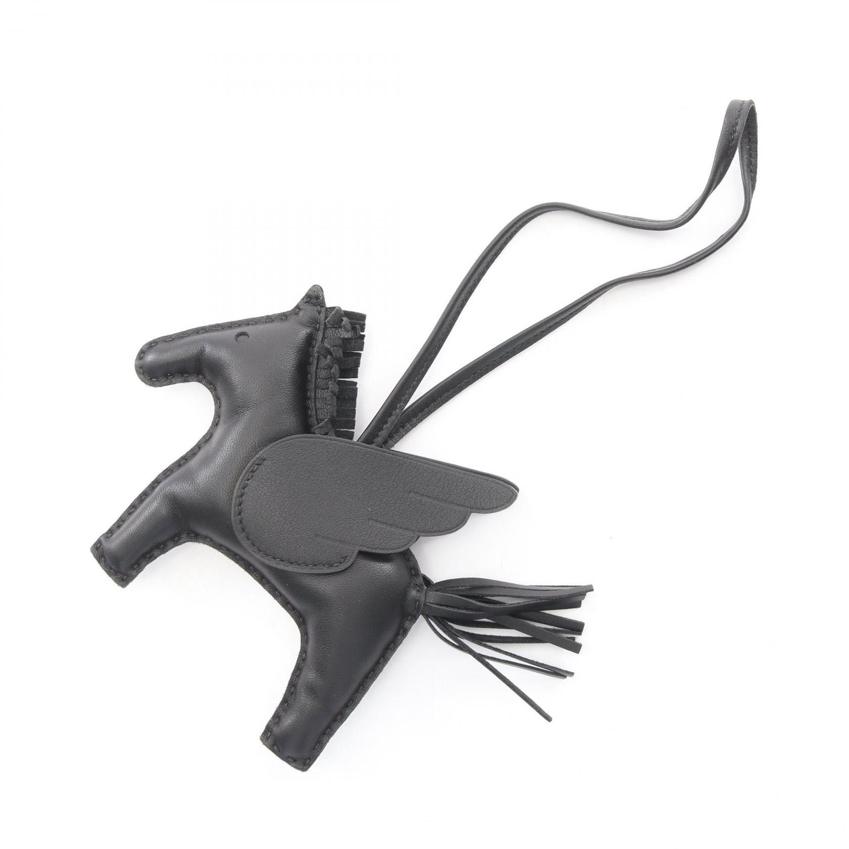 エルメス HERMES ロデオペガサスMM ソーブラック チャーム アクセサリー アミューミロ / ヴォースイフト ヴォースイフト B刻印(2023年製造) レディース ブラック系 【中古】