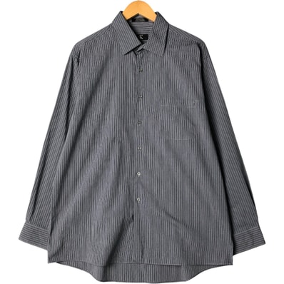古着 90~00年代 カルバンクライン Calvin klein 長袖 ワイドカラー コットンストライプシャツ メンズXL相当 ヴィンテージ/eaa586781