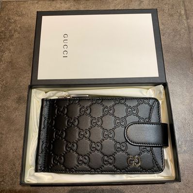 新品未使用 GUCCI グッチ レザー GGロゴ 折り財布 ジップ ブラック