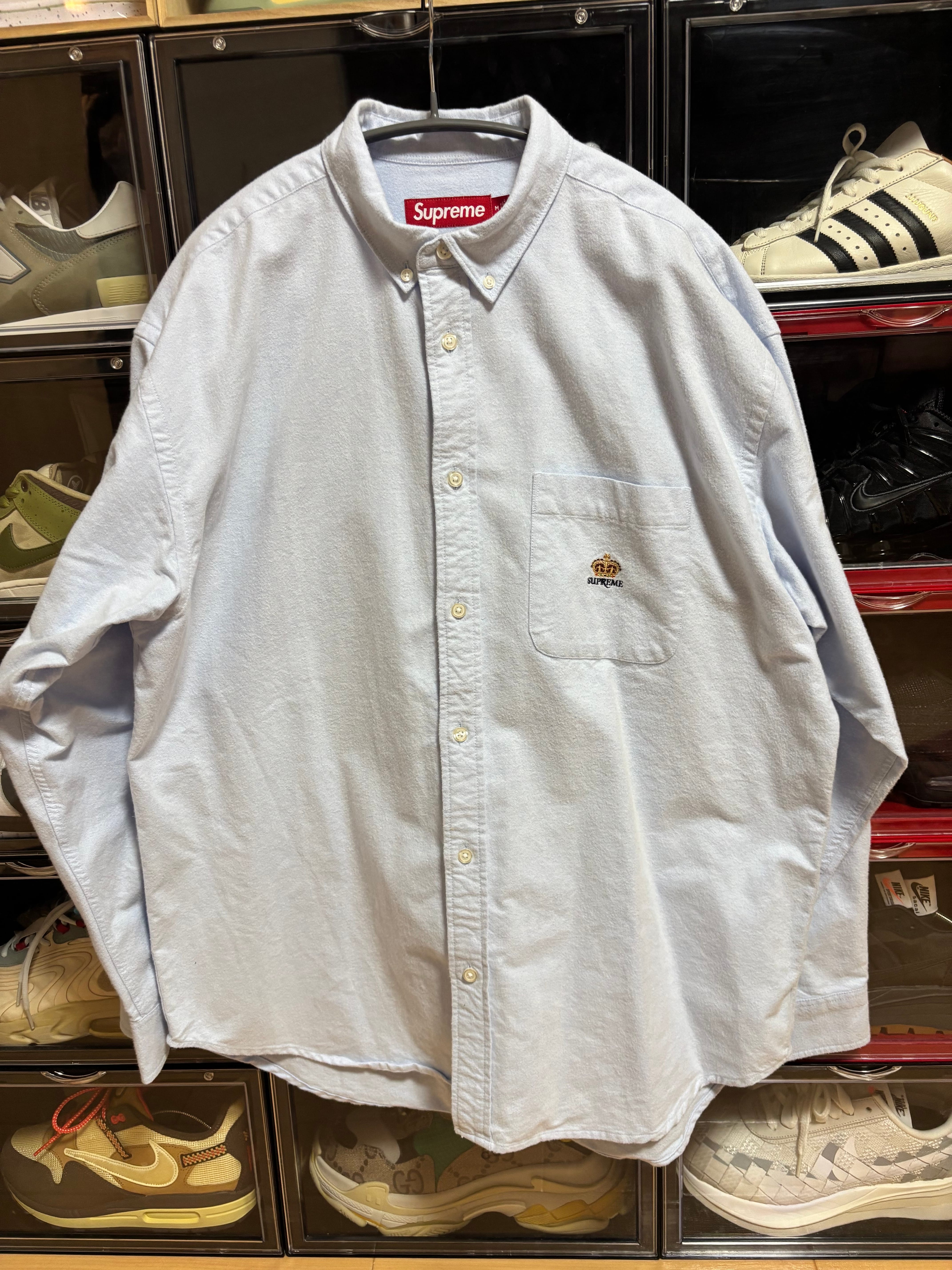 Supreme Loose Fit Flannel Oxford Shirt "Light Blue"