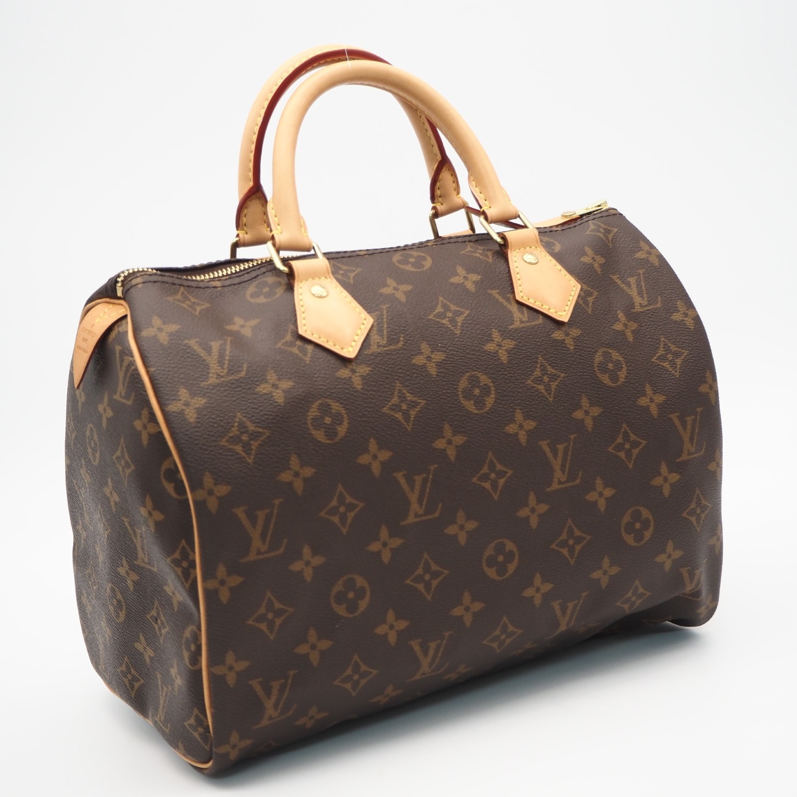 美品 LOUIS VUITTON ルイ・ヴィトン モノグラム スピーディ30 M41526 ハンドバッグ ブラウン ベージュ コーティングキャンバス ヌメ革 レディース