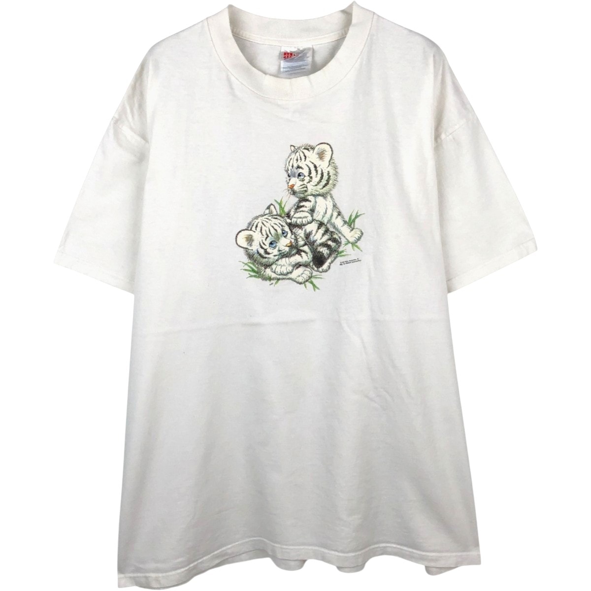 古着 90~00年代 ヘインズ Hanes COMFORT-T 虎柄 タイガー柄 アニマルTシャツ メンズXL相当/eaa657116
