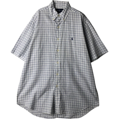 古着 ラルフローレン Ralph Lauren BLAKE 半袖 ボタンダウン チェックシャツ メンズM相当/eaa640918