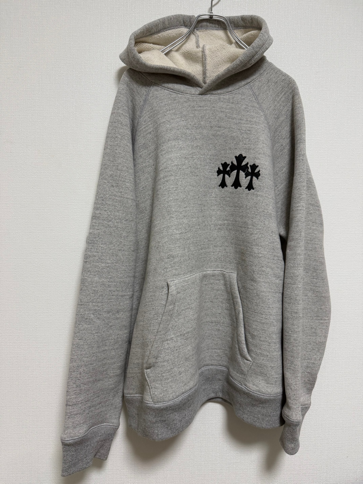 Chrome Hearts CH Logo Cemetery Cross Hoodie "Gray"