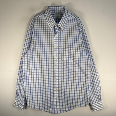 古着 ブルックスブラザーズ Brooks Brothers 長袖シャツ ボタンダウン MILANO L ブルー系 チェック メンズ