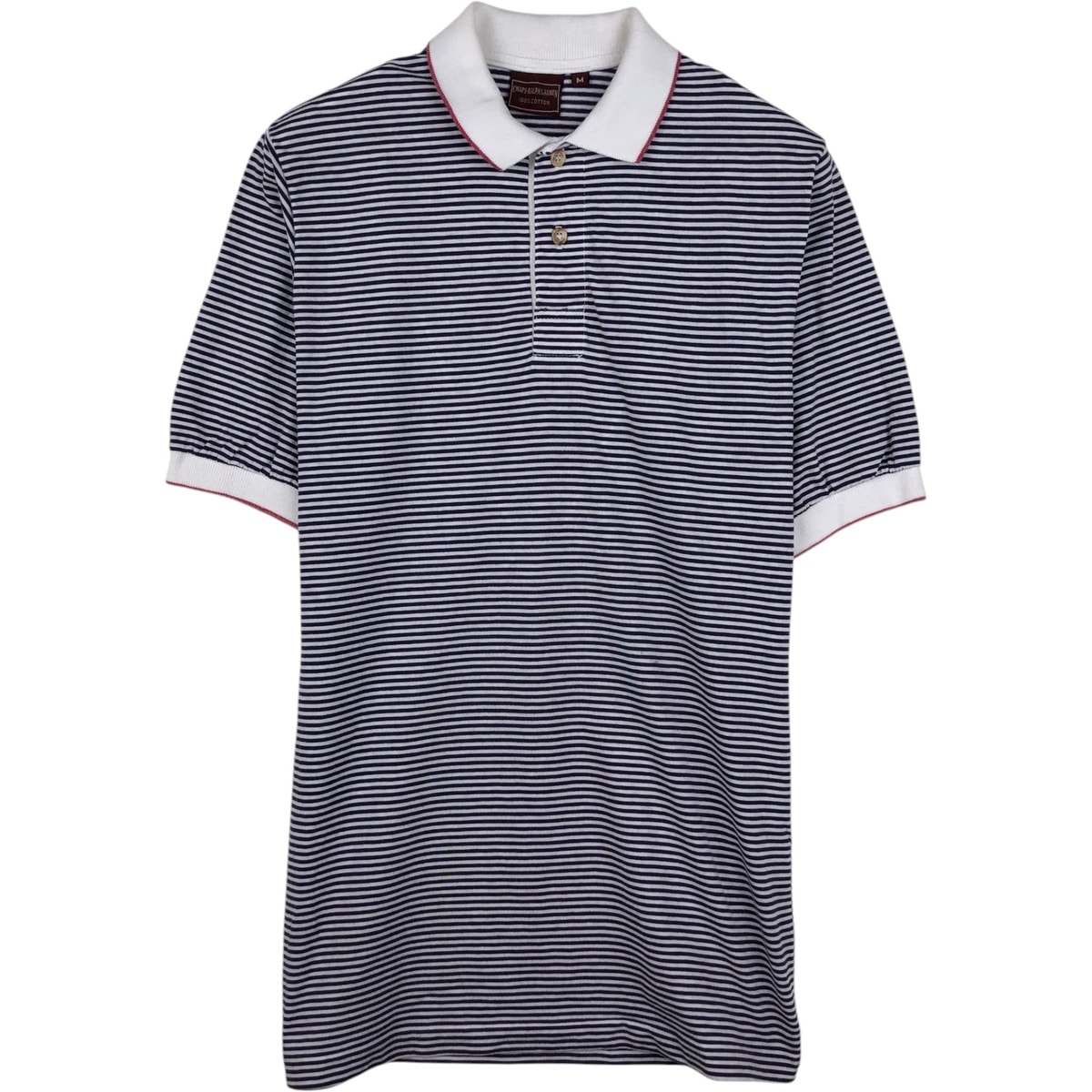 古着 70年代 ラルフローレン Ralph Lauren CHAPS チャップス 半袖 ボーダー ポロシャツ レディースM相当 ヴィンテージ/eaa641986