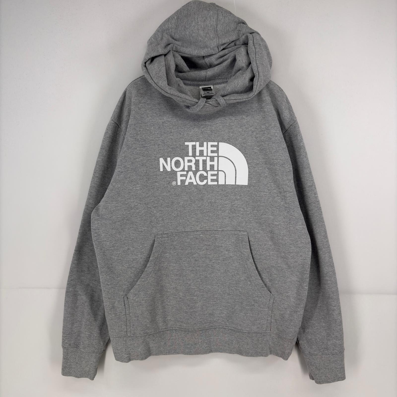 古着 ザ・ノースフェイス THE NORTH FACE パーカー スウェット プルオーバー ロゴ M グレー プリント メンズ