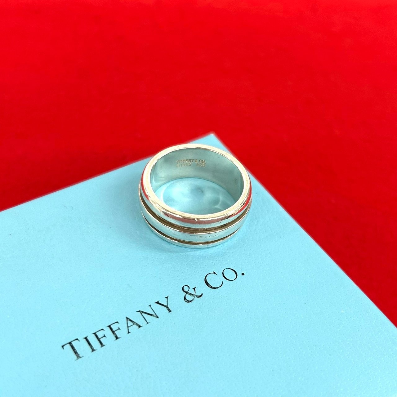 TIFFANY&Co. ティファニー グルーブド ダブルライン リング シルバー925 リング・指輪 19号 シルバー
 20634
