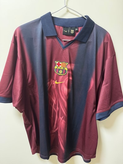 Travis Scott Cactus Jack x Nike x FC Barcelona Retro 2000/01 Home Skeleton Jersey "Burgundy"