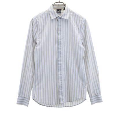 ARMANI EXCHANGE アルマーニエクスチェンジ ストライプ柄 長袖 シャツ XS ブルー系