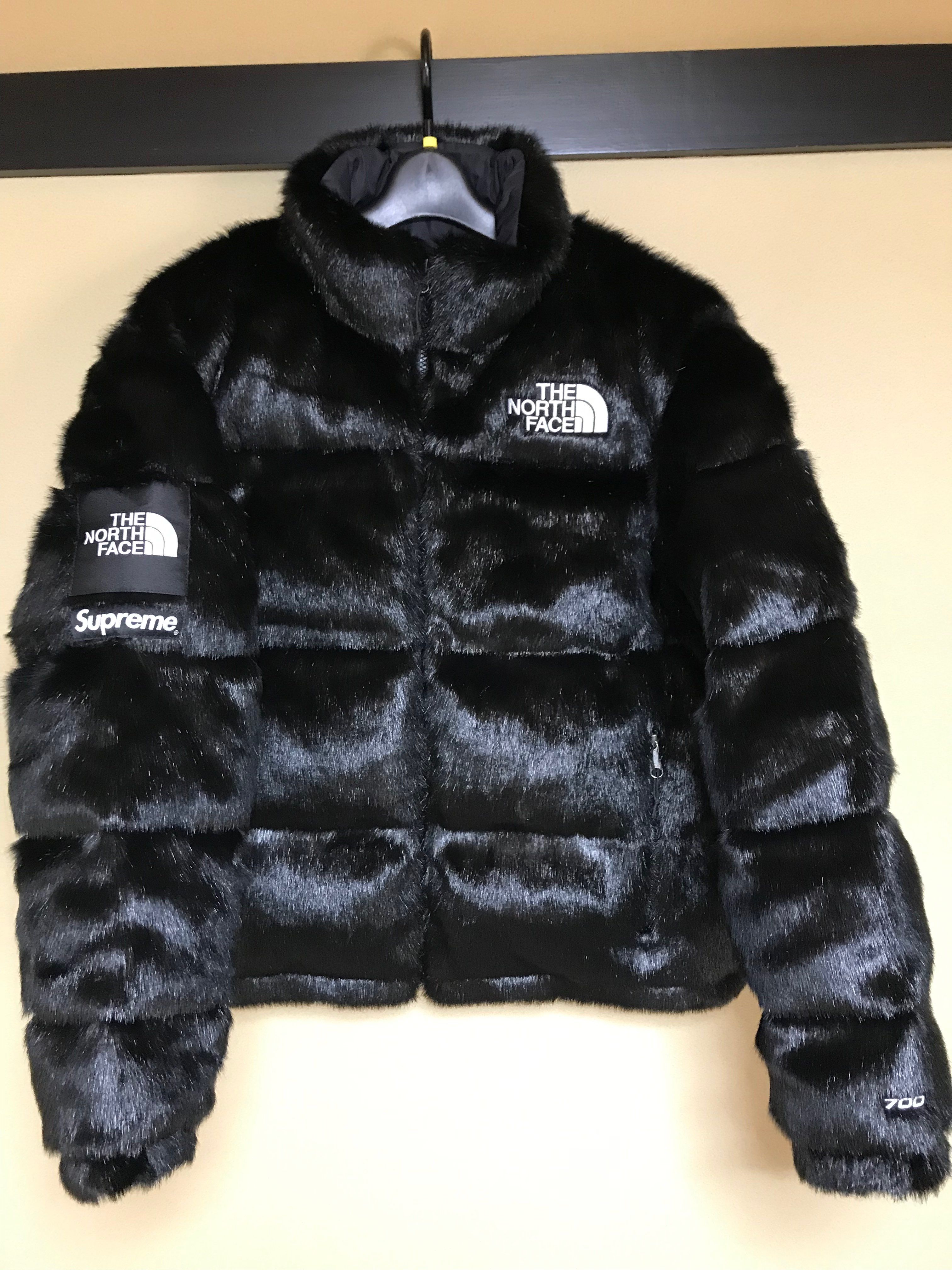 Supreme x The North Face Faux Fur Nuptse Jacket "Black"