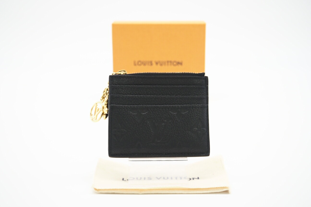 美品 LOUIS VUITTON ルイ・ヴィトン アンプラント カードケース ポルト カルト フローラ M82639 コインケース ブラック グレインレザー レディース