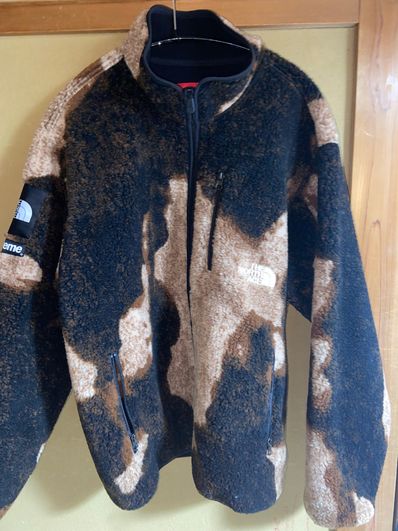 Supreme x The North Face Bleached Denim Print Fleece Jacket "Black"