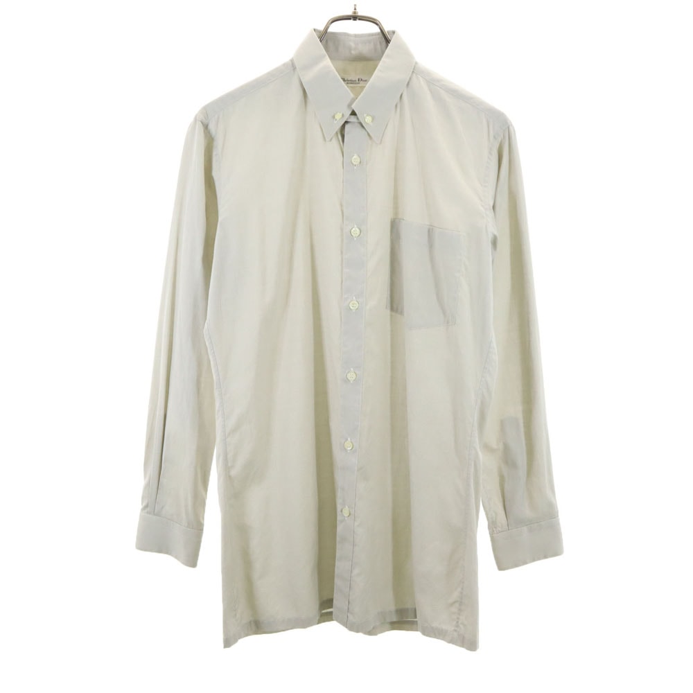 Christian Dior クリスチャンディオール 90s オールド 長袖 シャツ 38 グレー系