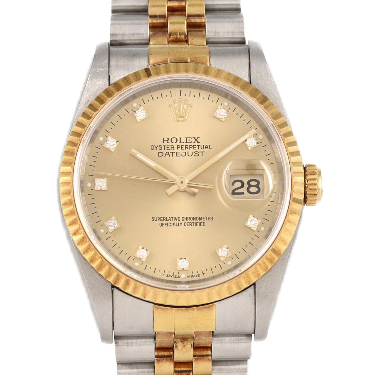 【ノーメンテナンス還元価格】ロレックス デイトジャスト 16233G. SSxYG 自動巻 S番