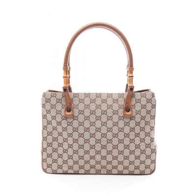 グッチ GUCCI バンブー GGキャンバス トートバッグ バッグ キャンバス レザー レディース ベージュ系 / ブラウン系 112526 【中古】