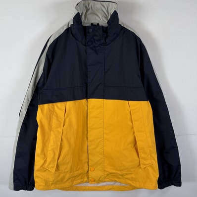 古着 ノーティカ NAUTICA ナイロンジャケット セーリングジャケット パーカー 大きいサイズ 袖ロゴ ウィンドブレーカー XL ネイビー メンズ