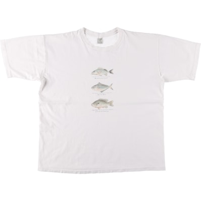 古着 90年代 ギャップ GAP オールドギャップ 魚柄 半袖 プリントTシャツ USA製 メンズXL相当 ヴィンテージ/eaa567757