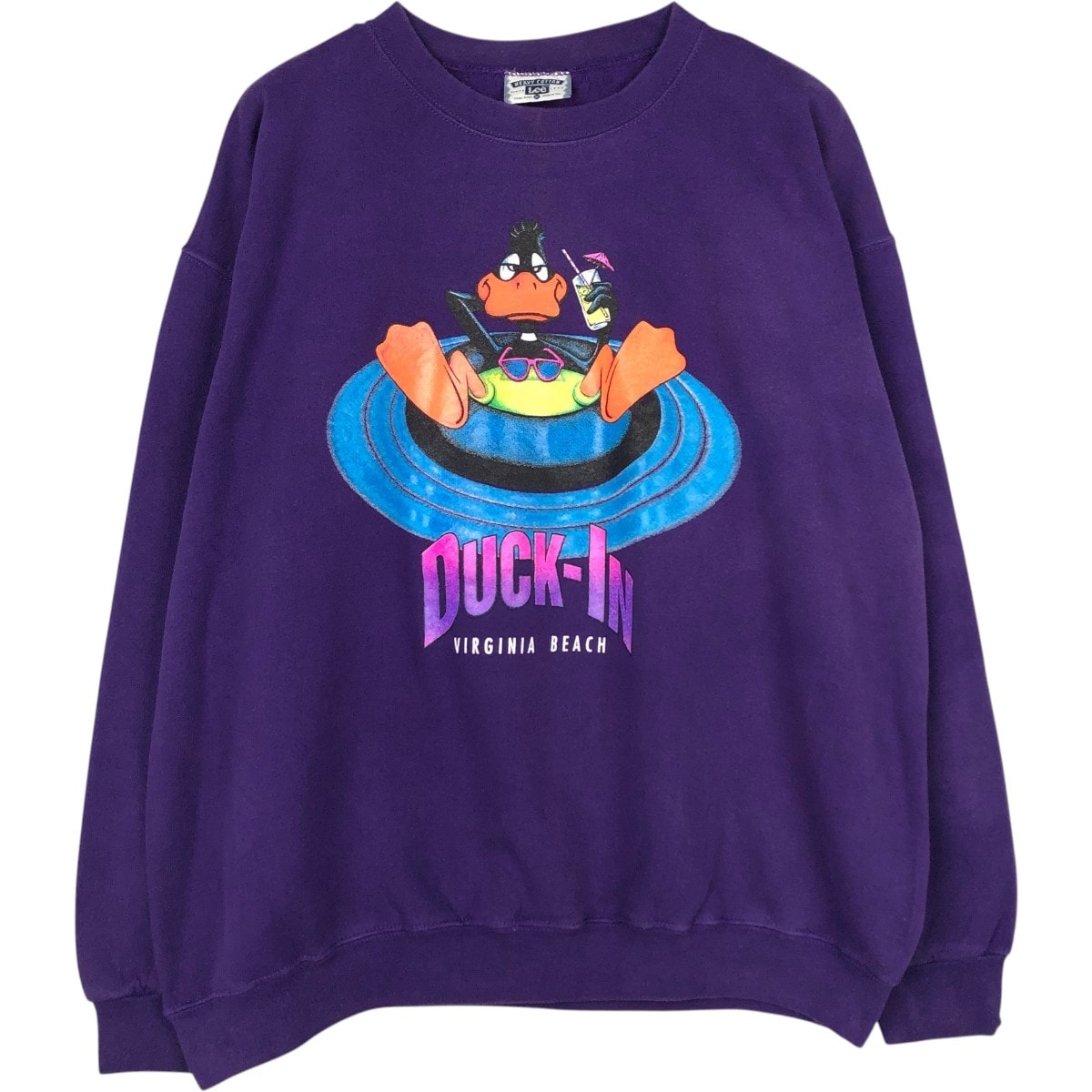 古着 90年代 リー Lee LOONEY TUNES ルーニーテューンズ ダフィーダック キャラクタースウェットシャツ トレーナー USA製 メンズXL相当 ヴィンテージ/eaa675752