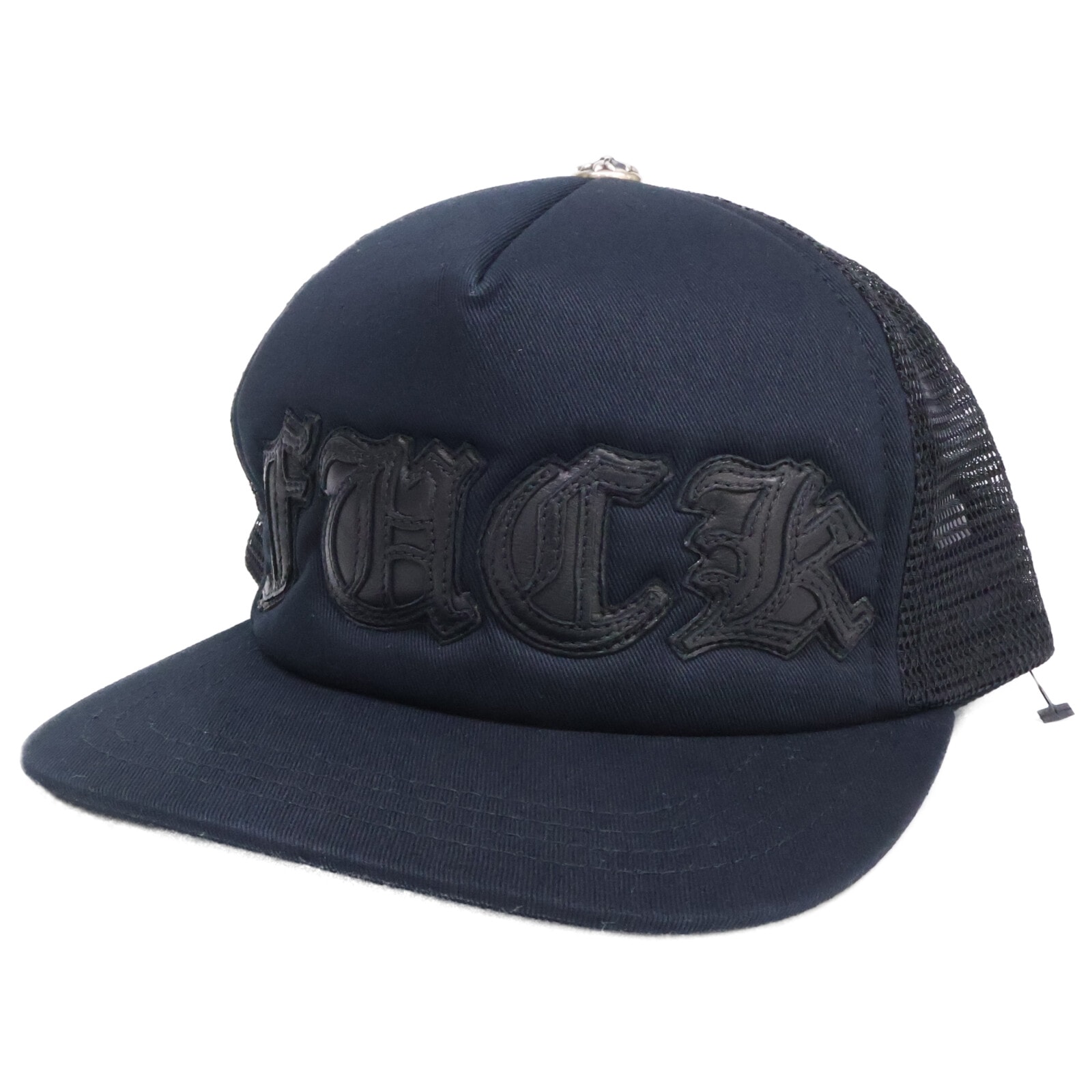 クロムハーツ 【美品】Fuck Leather Patch Trucker Cap レザーパッチ トラッカーキャップ ONE SIZE 51-61