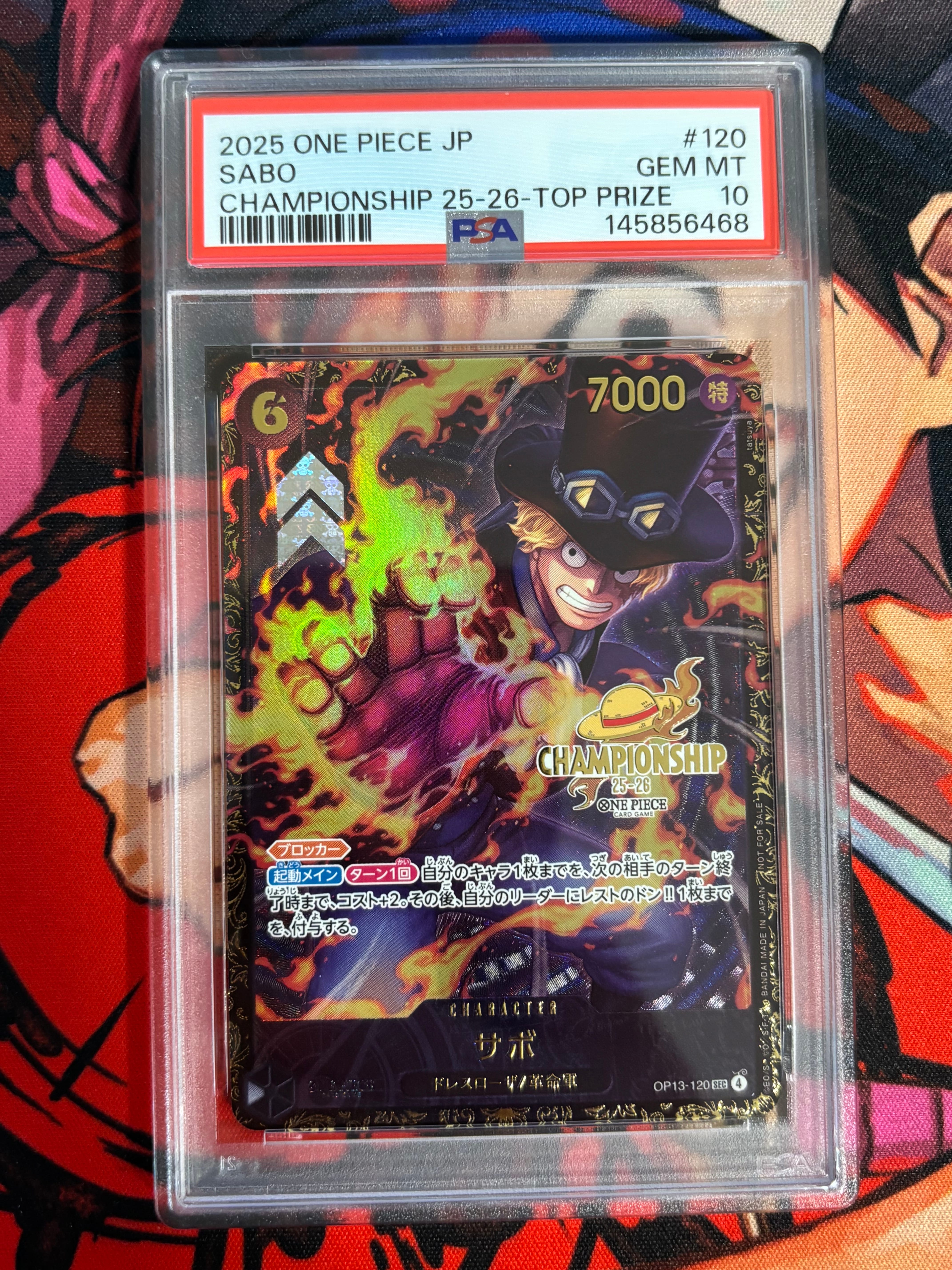 PSA10】サボ SEC [OP13-120](プロモーションカード「シーズン2 エリア