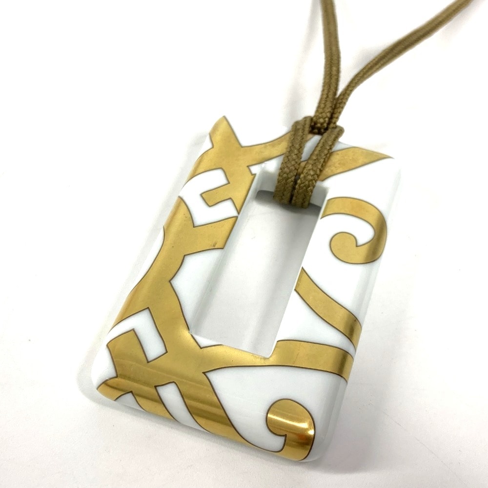 エルメス HERMES アクセサリー 陶器 ネックレス ポーセリン ホワイト