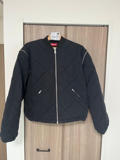 Supreme Zip-Off Sleeve Quilted Bomber Jacket "Black"
