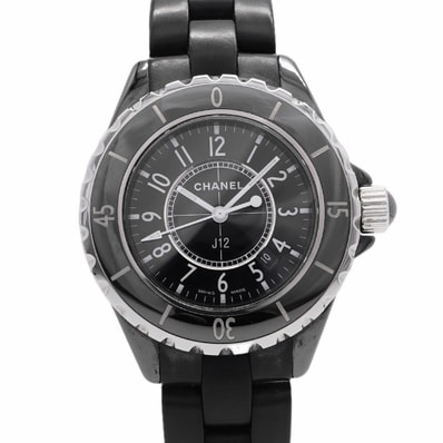 【6wib0153】シャネル J12 H0681 黒文字盤【中古】腕時計 レディース